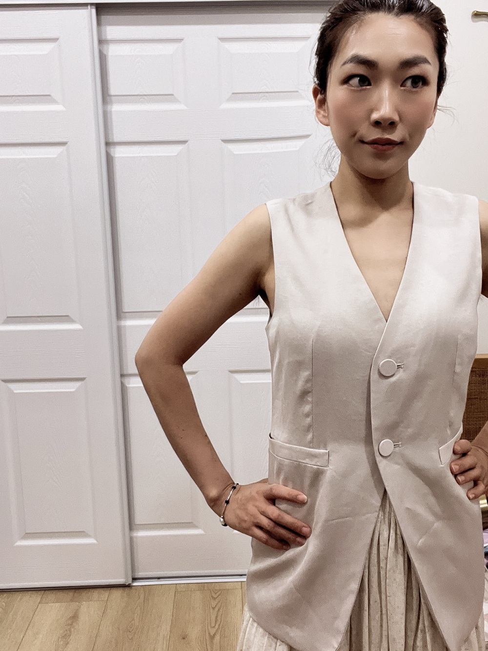 Christian Lacroix Cream Sleeveless Tailored Vest